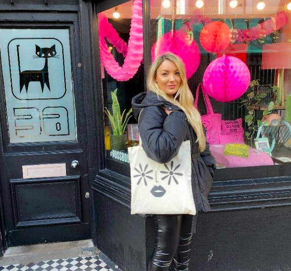 custom tote bag on a woman